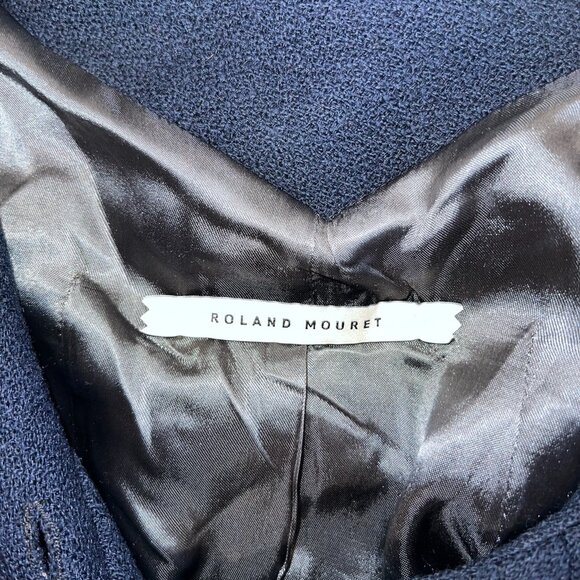 Roland Mouret Navy Wool Fitted Blazer Jacket - Picture 3 of 5
